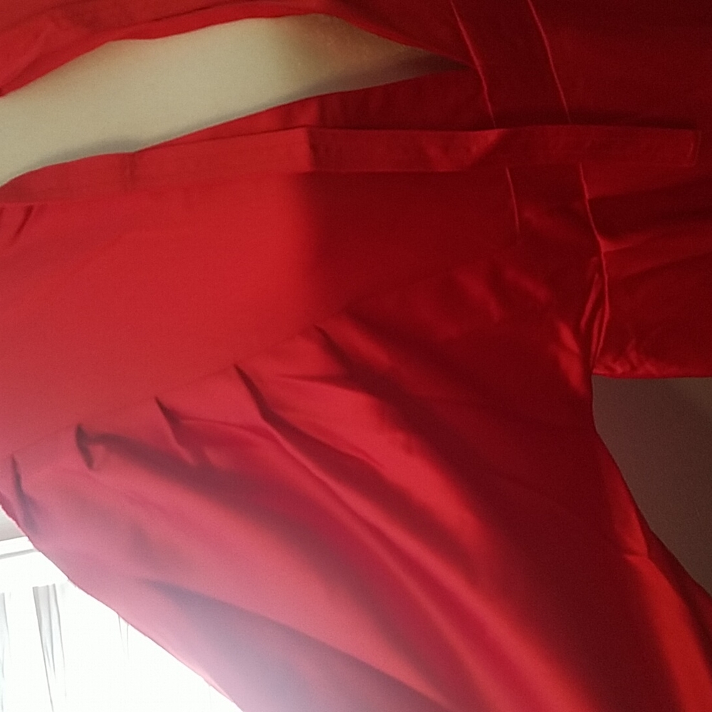 NWT Self-Portrait red satin handkerchief hem midi dress - Picture 4 of 16